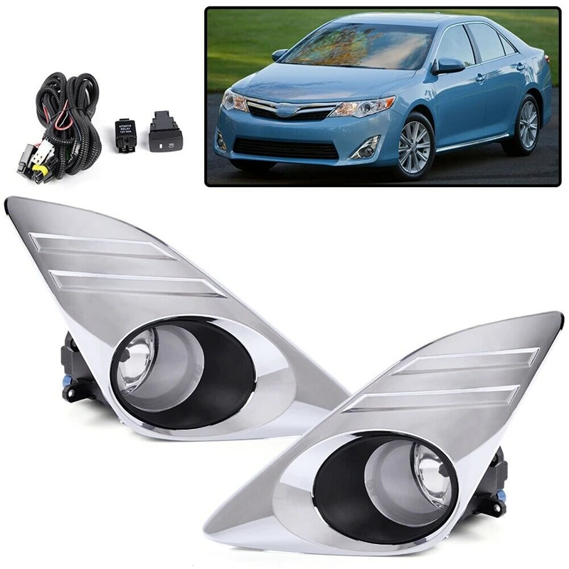 

Car LED Fog Lights Front Bumper Lamps+Wiring+Switch For Toyota Camry 2012-2014 Accessories