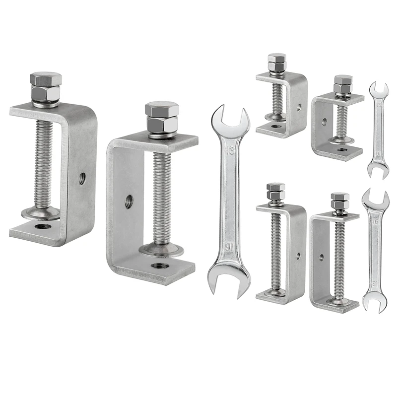 2 قطعة مشبك النمر النجارة المشبك الفضة 304 الفولاذ المقاوم للصدأ C المشبك لأعمال النجارة ، لحام-45 مللي متر