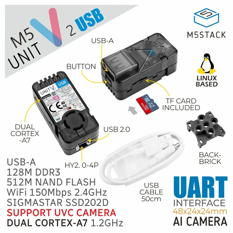 M5Stack Versione ufficiale M5Stack UnitV2 USB senza fotocamera