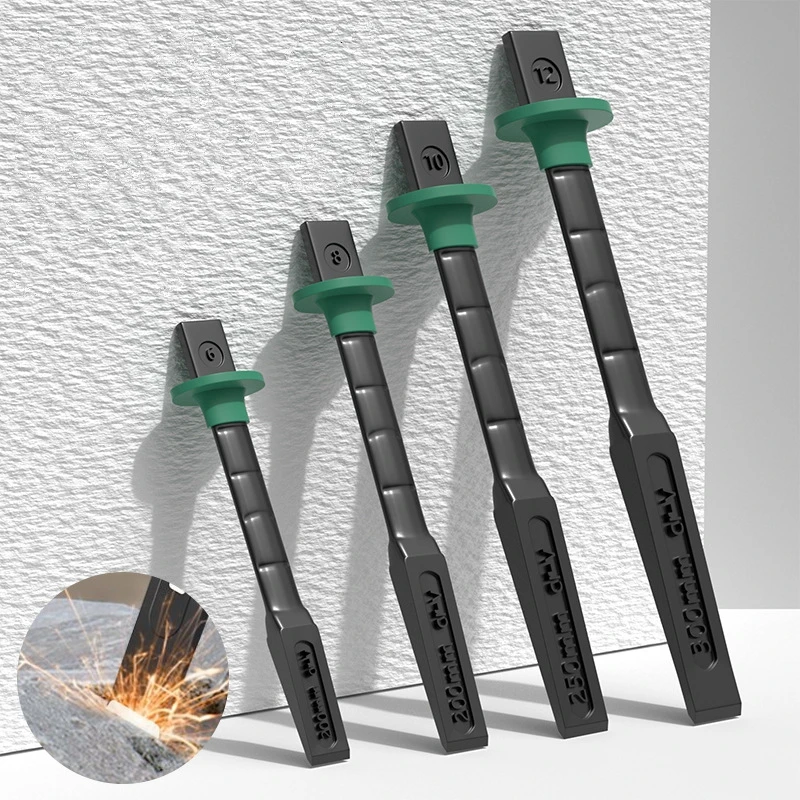 6/8/10/12 Inch Chrome Vanadium Steel Stone Flat Chisel With Hand Guard Construction Cement Masonry Concrete Engraving Cut Tool