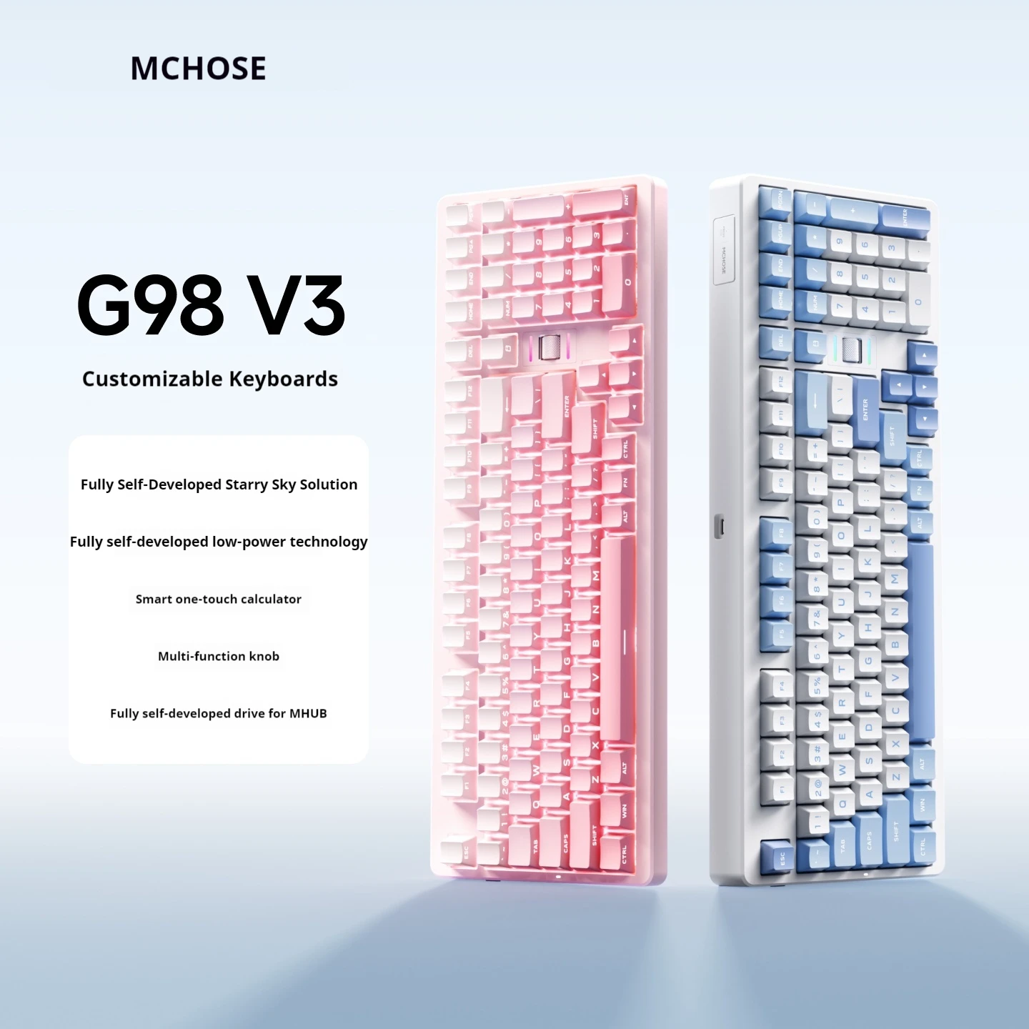 MCHOSE G98 V3 Fast Gold Axis Mechanical Keyboard Customized Wireless the third mock examination Bluetooth E-sports Game Special