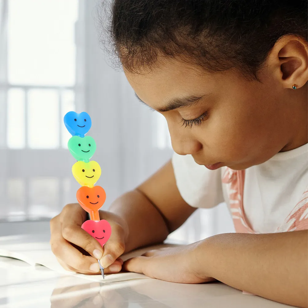 

25 шт. пластиковых карандашей в форме сердца, складывающихся друг на друга, для детей, канцелярские товары, предварительно заточенные, для школы и вечеринок