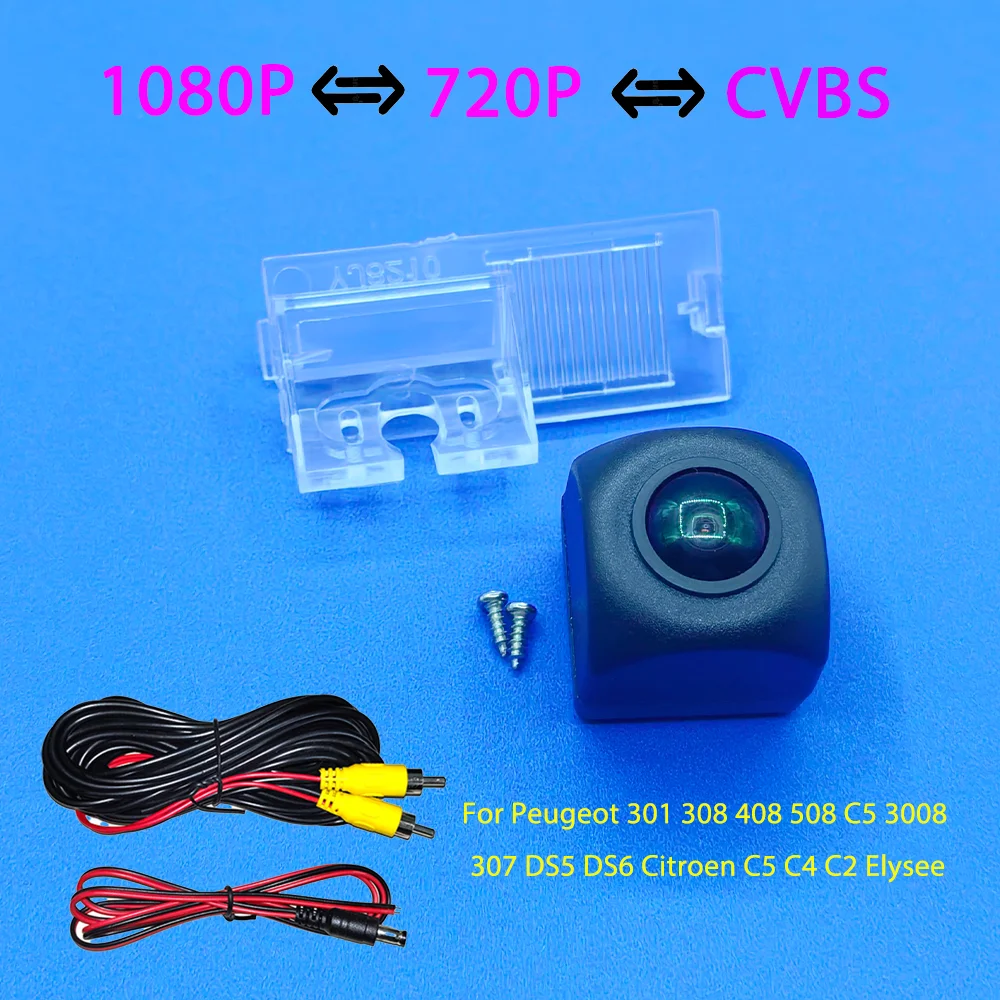For Peugeot 301 308 408 508 C5 3008 307 DS5 DS6 Citroen C5 C4 C2 Elysee 170° AHD 1080P Fisheye Rear View Backup Camera