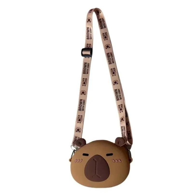 

Silica Gel Capybara Crossboday Bag Adjustable Straps Cartoon Capybara Shoulder Bag Waterproof Zero Wallet Kawaii Animal Purse