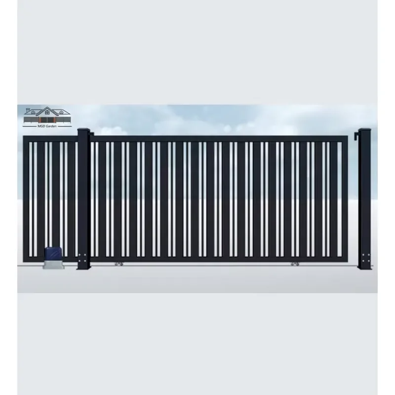Customized Electric Driveway Sliding Gate Aluminum Fence Gate Real Estate Garden Fence Gate Design
