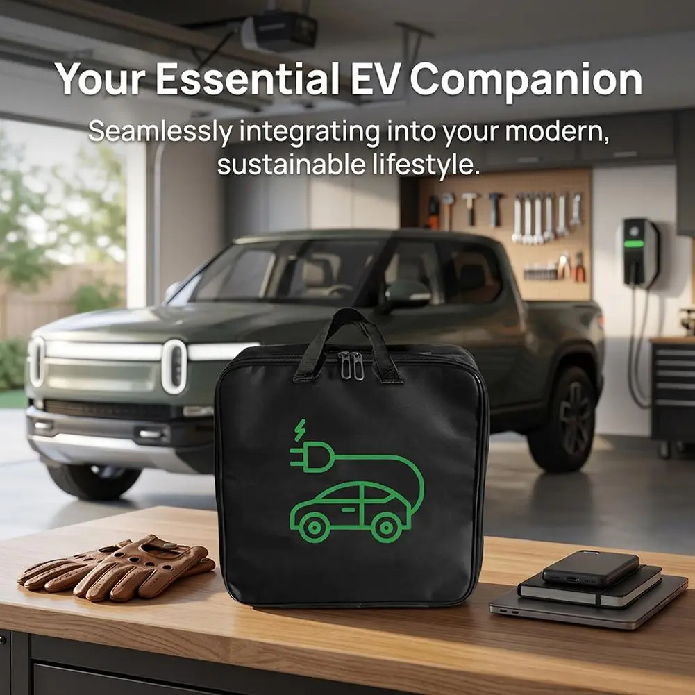 Electric Car Battery Jumper Cable Storage Bag Waterproof EV Car Rechargeable Gun Storage Organizer Accessories