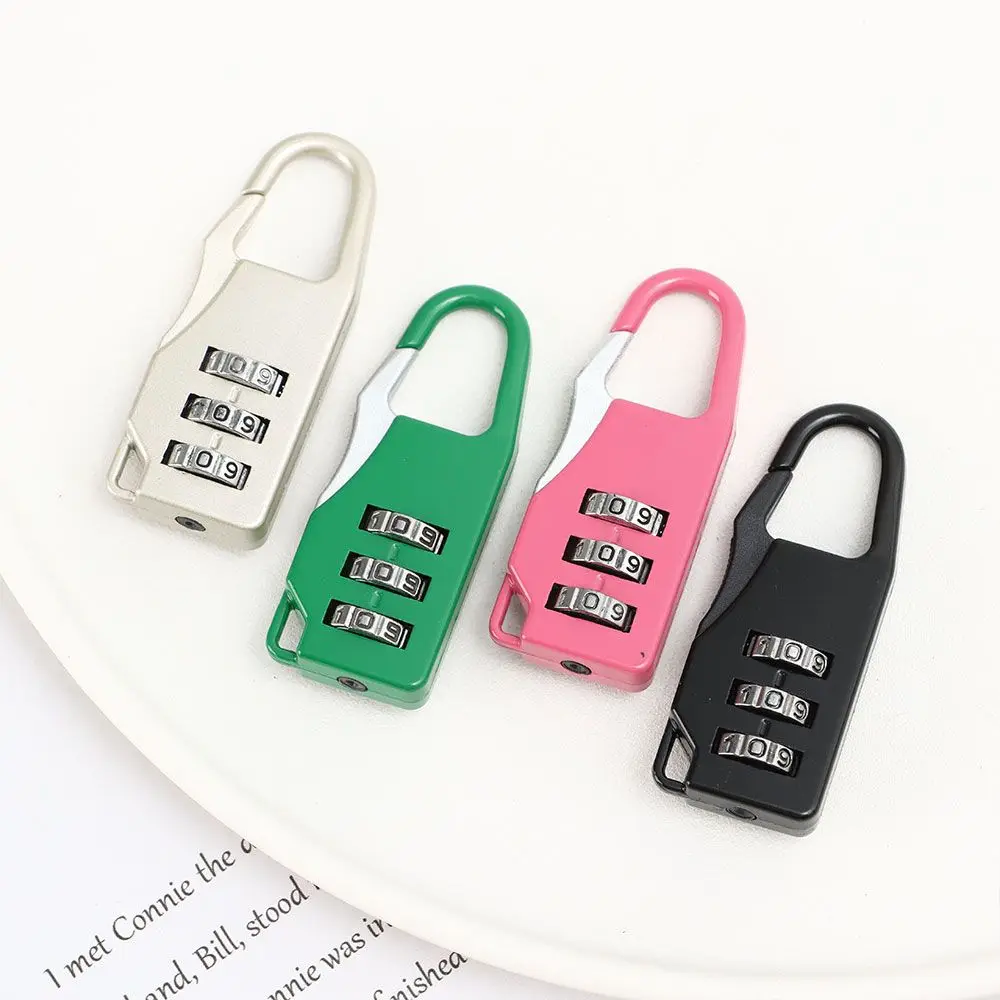 Anti-theft Lock of Gym Backpack Password Locks Bags Padlock Zipper Padlock 3 Digit Combination Lock