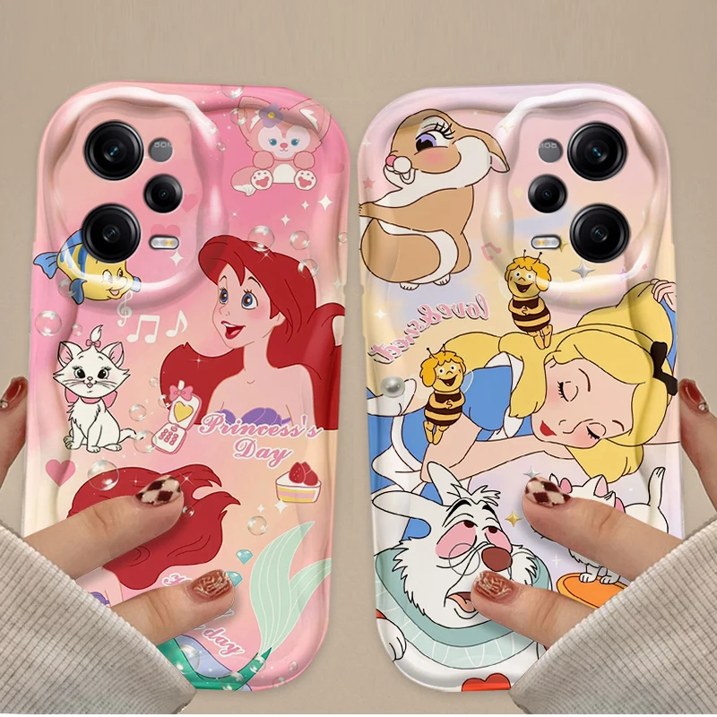 Disney Princess Ariel Alice Case For Xiaomi Redmi Note 13 12 11 Pro Plus 4G 5G 12S 11S 10 10S 9 9S 8 13C 12C 10C Silicone Cover