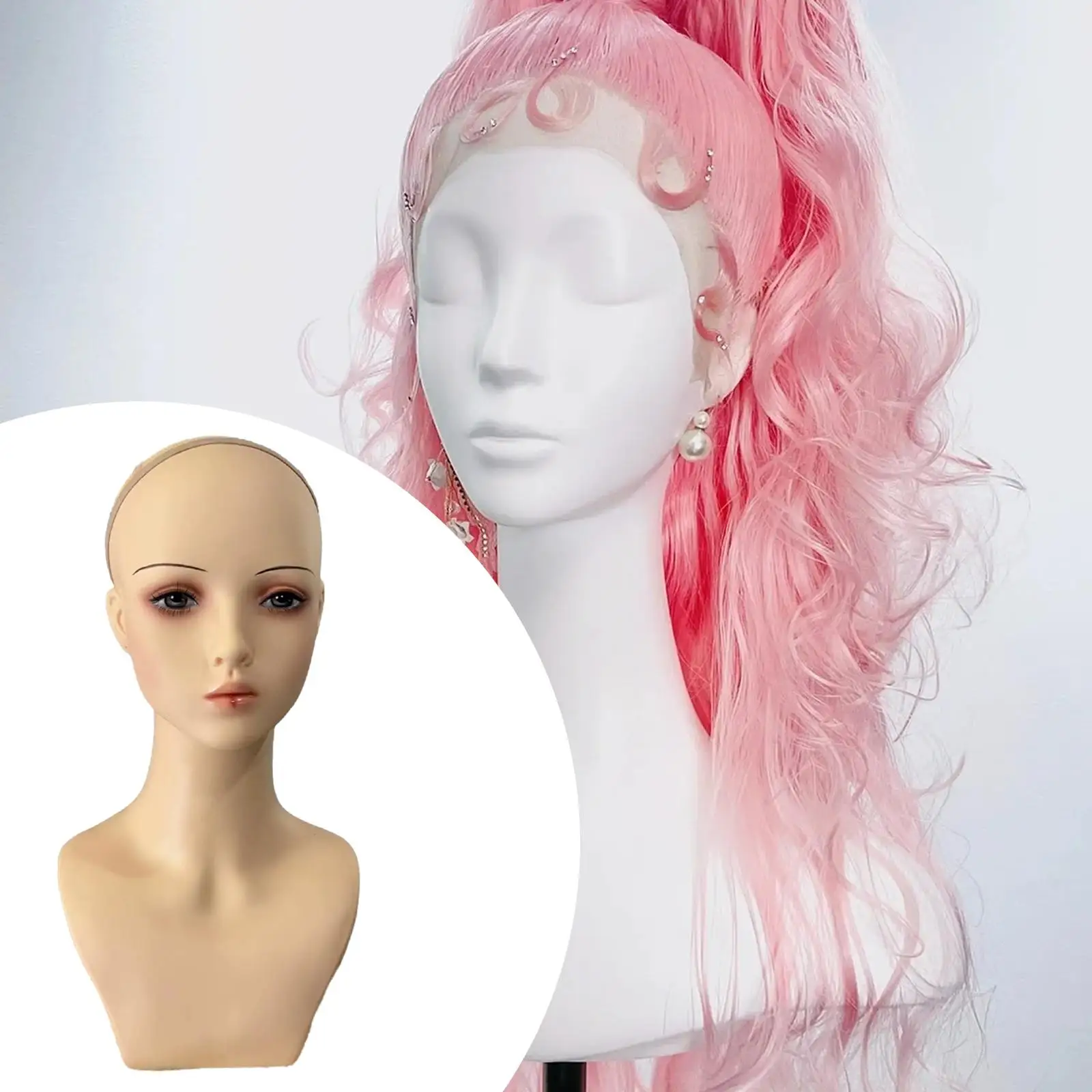 

Wig Holder Manikin Wig Display Standmannequin Head with Makeup Female Bald Mannequin Head for Wig Making Glasses Hair Styling