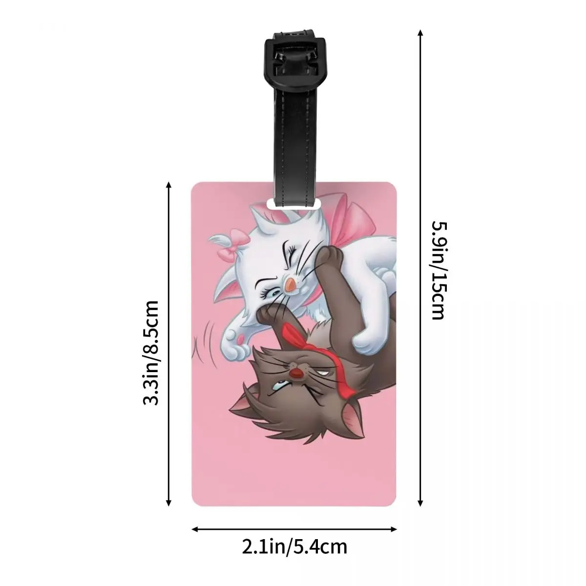 Custom Aristocats Cats Marie Cartoon Luggage Tag Privacy Protection Baggage Tags Travel Bag Labels Suitcase