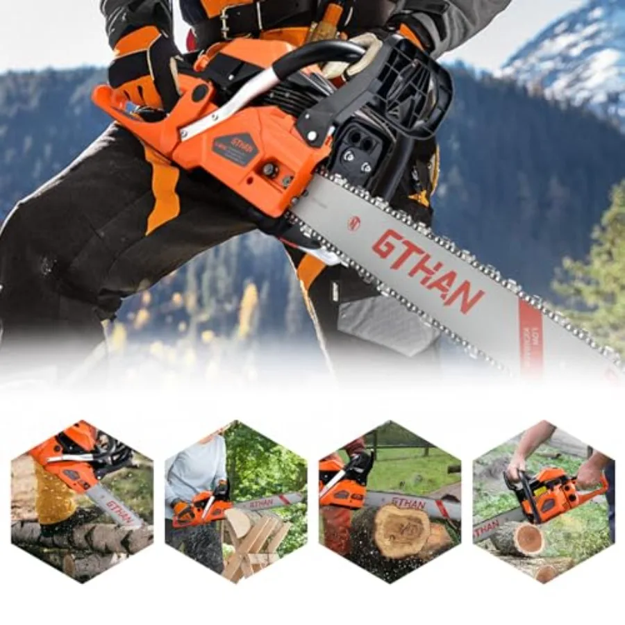 منشار الغاز 62cc 20 بوصة سلسلة المنشار 2 السكتة الدماغية بالمنشار الغاز 4.2hp يده اللاسلكي البنزين سلسلة الغاز مناشير للأشجار الخشب F #6