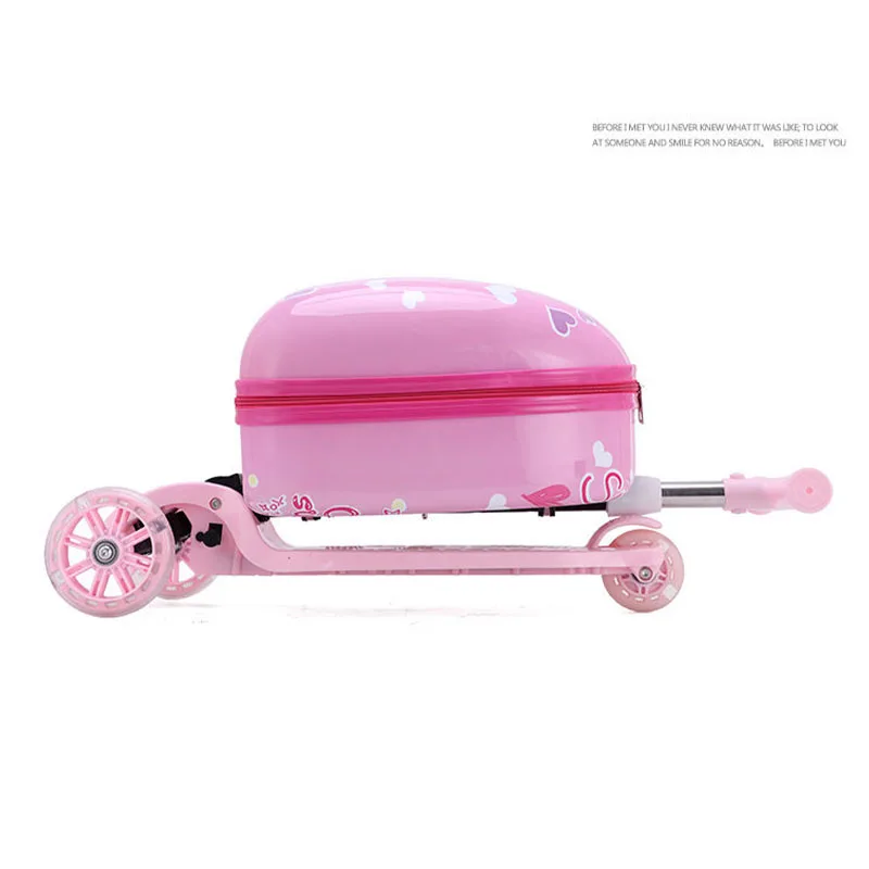Anime Sanrioed valigia Kawaii Hello Kittys 15 pollici bambini scooter incandescente ruota Trolley caso cartone animato viaggio imbarco caso regalo