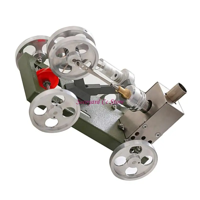 N3UC Hands on Assembly Metal Stirling Engine Car Model Thermal Dynamics Conservation Demonstrator for Classroom Teaching