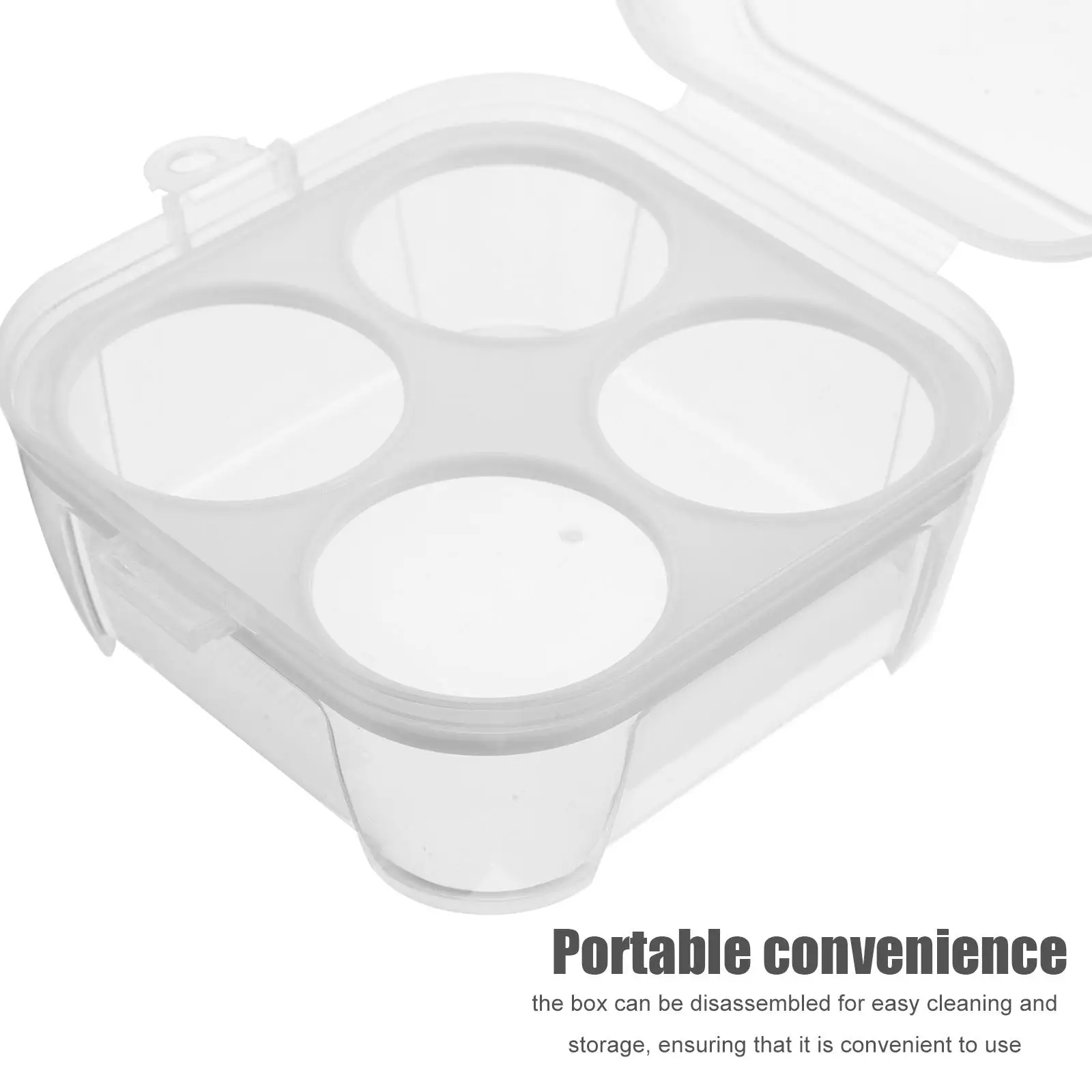 

2pcs Outdoor Egg Storage Box With Egg Tray Shockproof Transparent Plastic Box 4 Compartments Eggs Camping Holder With Lid