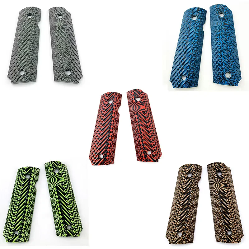 Peacock / Fish Bone / Wave Pattern G10 Grip Handle Patches For 1911 Models Full Size Scales DIY Making Accessories Replacement
