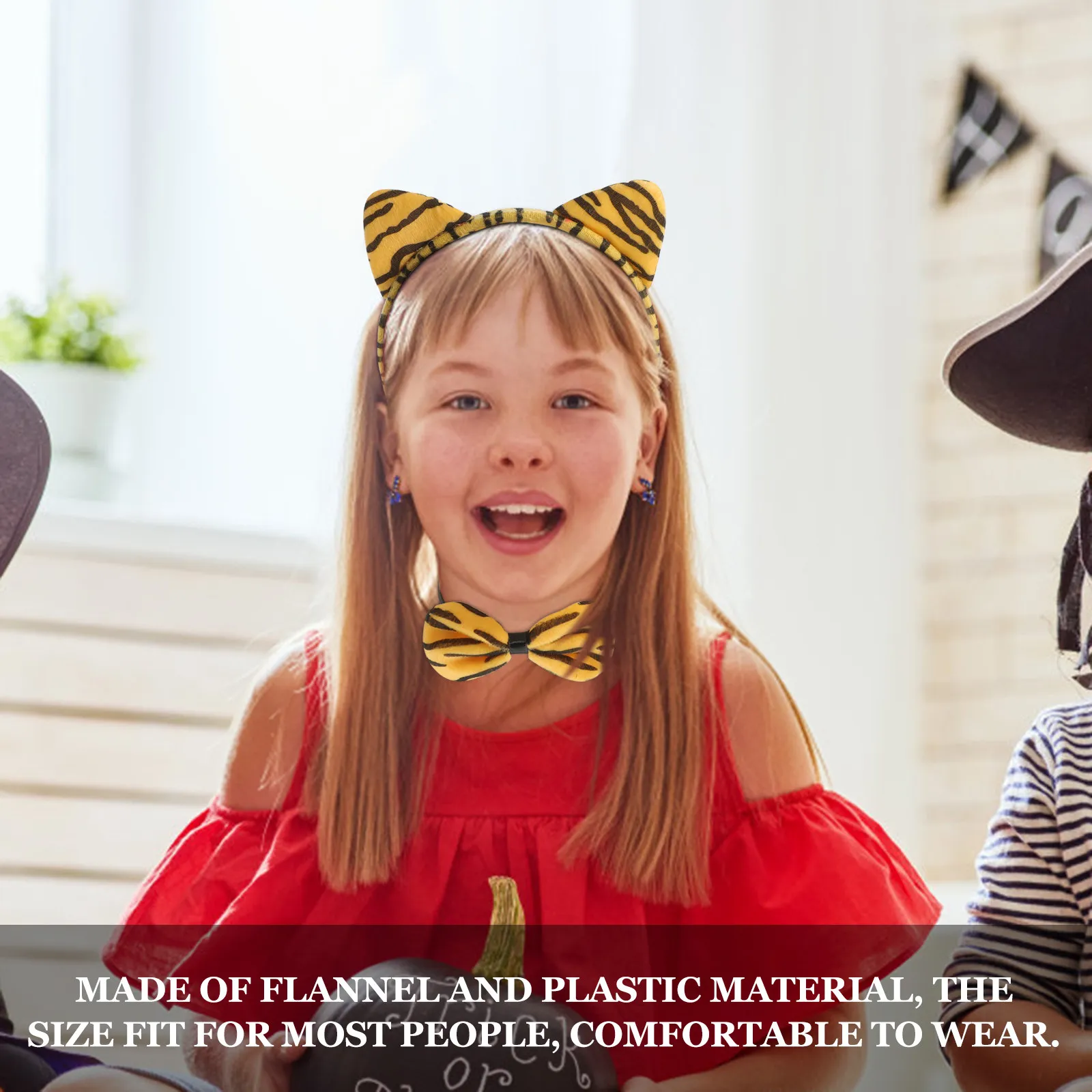 3 sets tijgerkostuumaccessoires, één maat, geschikt voor de meeste, comfortabel te dragen voor schooloptredens, feestjes en plezier