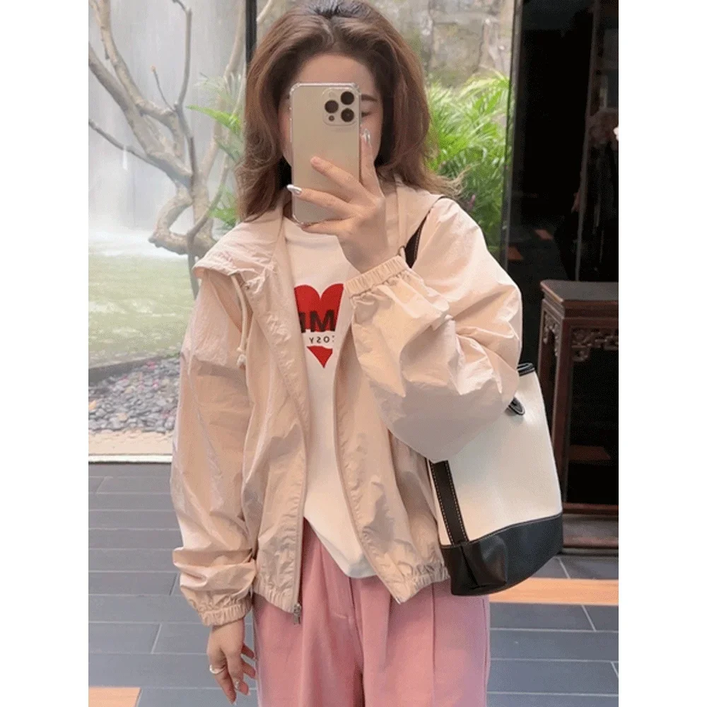 

Sun Protection Clothing for Women Summer 2023 Sun-Protective Clothing Short Hood Cardigan Outdoor Jacket Coat Spring and Autumn