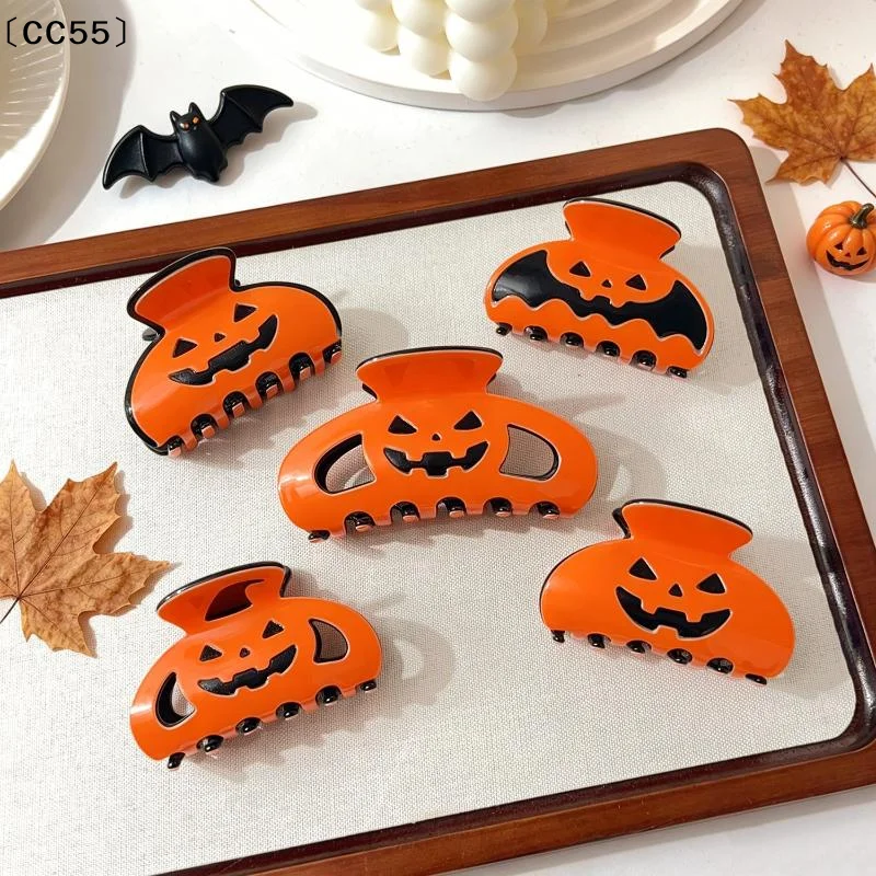 Cute Halloween Pumpkin Hair Claw Clips With Non Slip Grip Perfect For Halloween Parties Cosplay Daily Hair Styling〔CC55〕