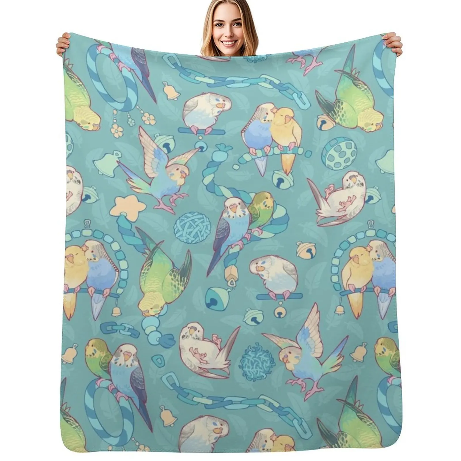 Manta con diseño de helado de chicle Budgie Bunch, manta cómoda y de fácil cuidado para sofá