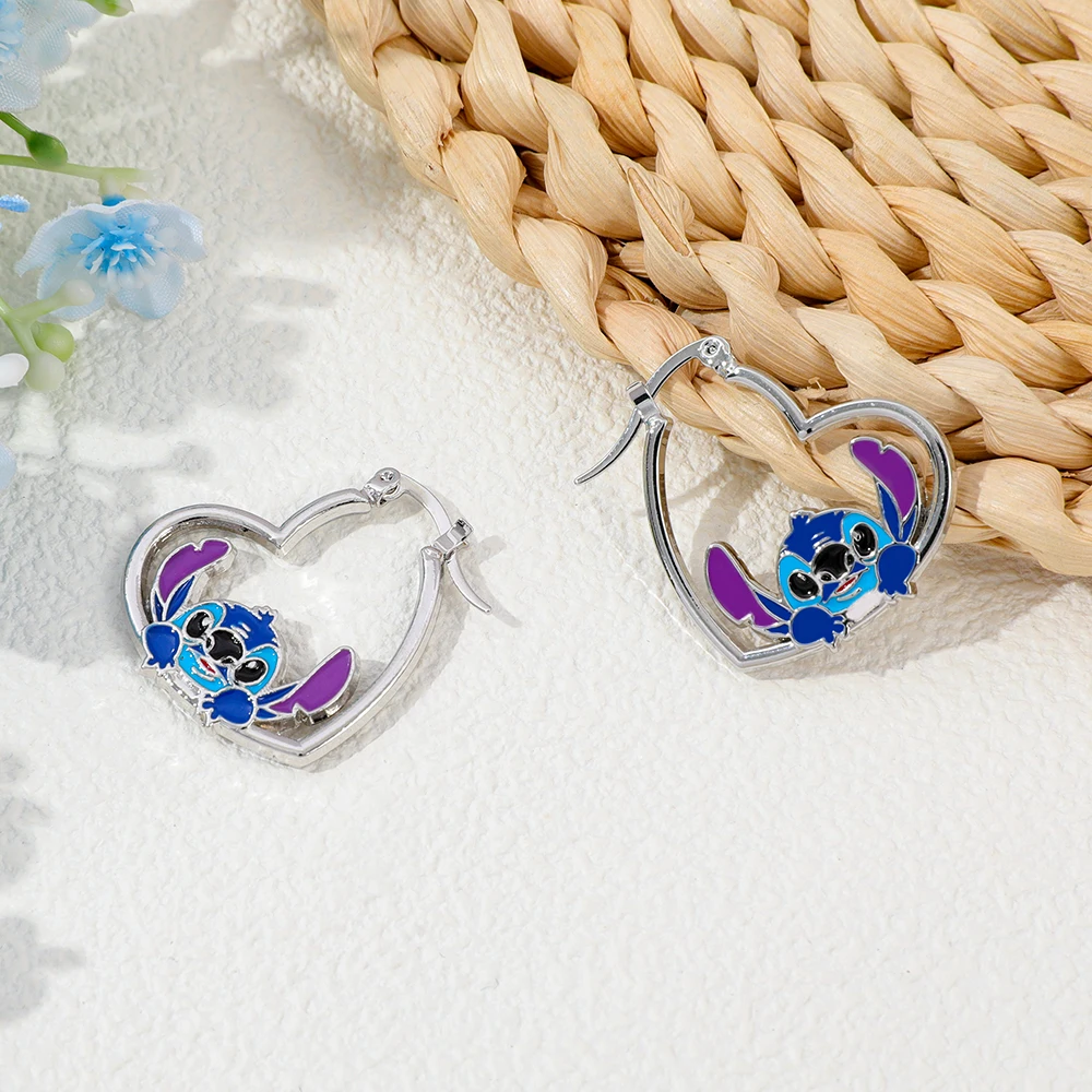 Pendientes de Anime Stitch, Lindos y Dulces, Pendientes de Lilo & Stitch para Amigos, Regalos de Joyería de Moda para Navidad