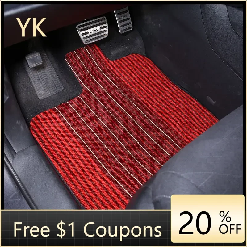 

For Honda Pilot Ridgeline Passport 16-22 TPE Rubber Red Car Front Rear Row Wire Loop Floor Mats Trim Car Accessories