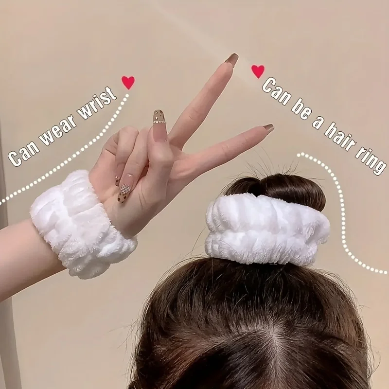 2 buah Tali Pergelangan Tangan yang Dapat Dicuci dan Tahan Air, Pelindung Pergelangan Tangan untuk Mencuci Wajah, Tahan Cipratan Air ke Pergelangan Tangan, Handuk Tangan Penyerap