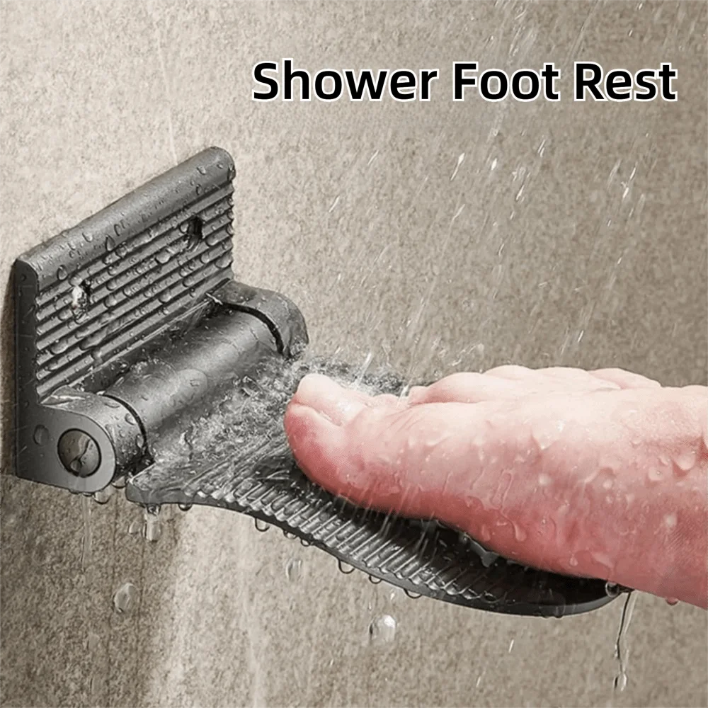 

Aluminum Alloy Shower Foot Rest Foldable Heavy Duty Bathroom Footrest Rust-proof Wall Mounted Shaving Leg Aid Washing Feet