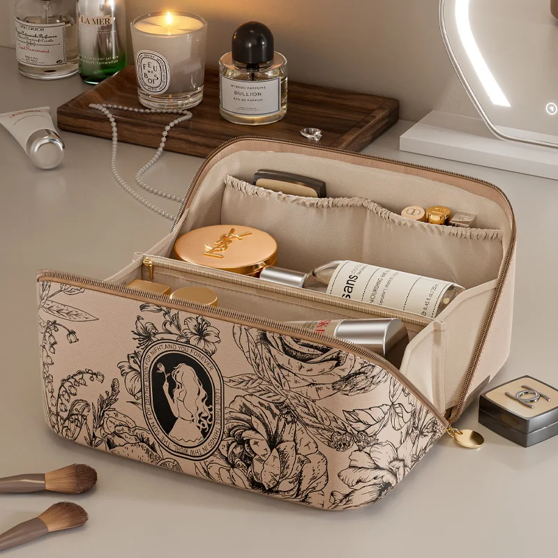 New Women Cosmetic Bag Large Capacity Portable Ins Aesthetic Travel Makeup Toiletry Organizer Pouch