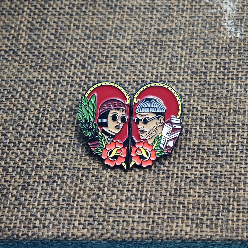 أفلام الحب الكلاسيكية ليون: بروش دبوس المينا الاحترافي شارة معدنية حقائب الظهر الديكور هدية عيد الحب الملحقات #4