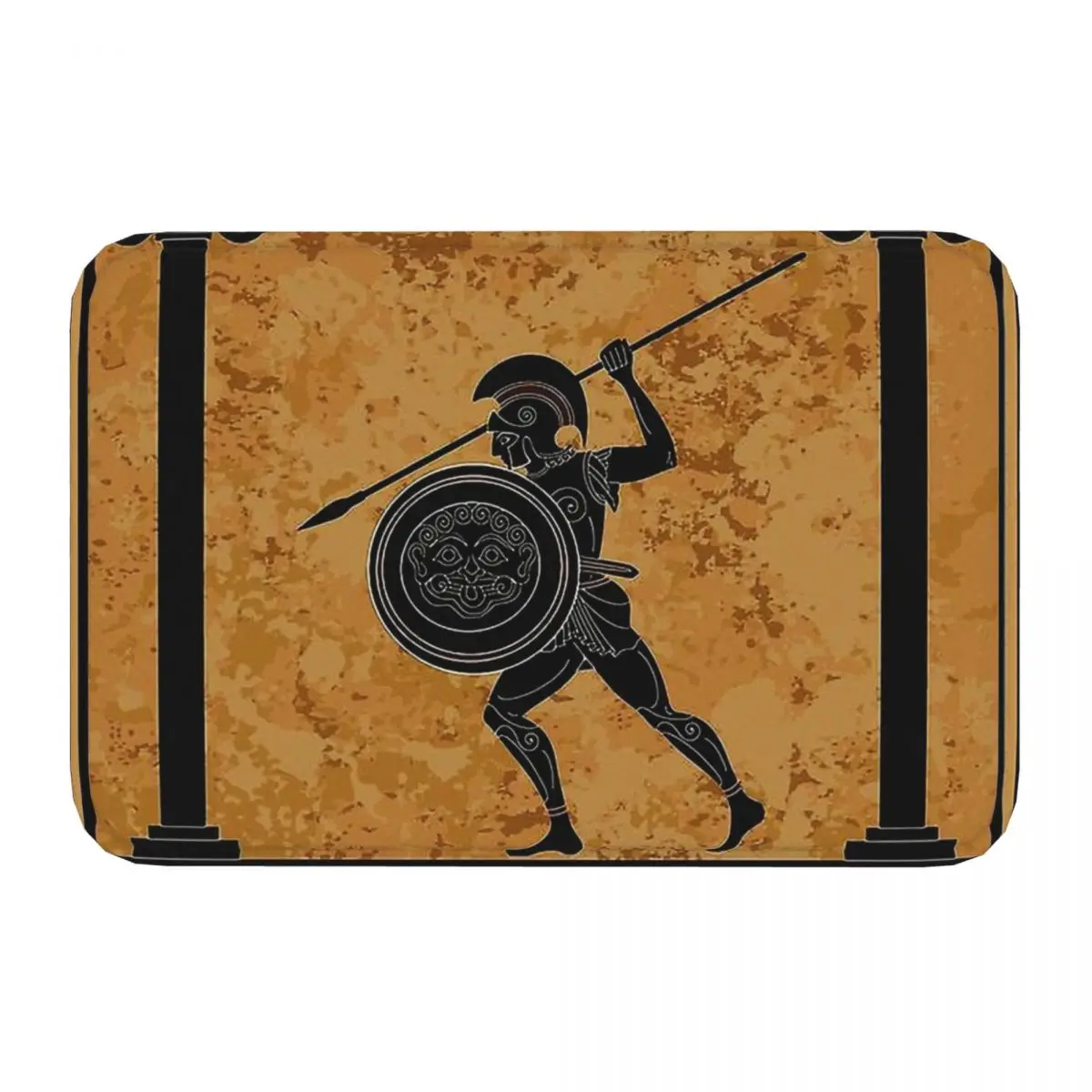 Art deco Anti-Slip Doormat Kitchen Mat GREEK Ancient 470 B.C. Frieze Of A Soldier Print Balcony Carpet Rug Home Decor