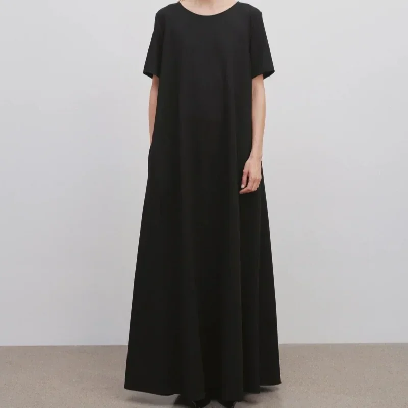 Summer Long Dresses Extravagant Style Minimalist Silhouette Design Sense Black Dress