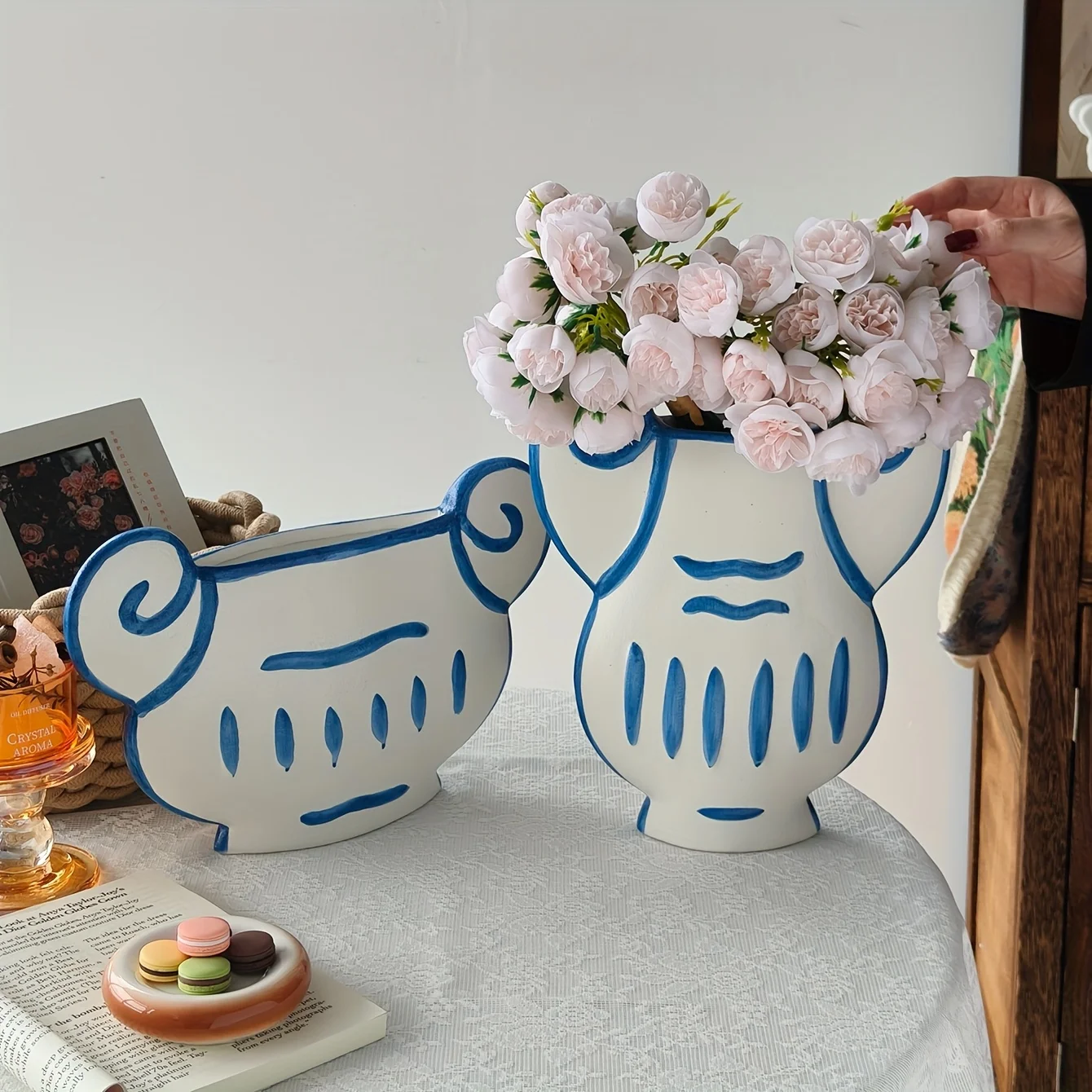 

Декоративная ваза ручной работы, уникальная художественная ваза для цветов для свежих сушеных цветов, домашняя гостиная, настольный декор, контейнер, подарок