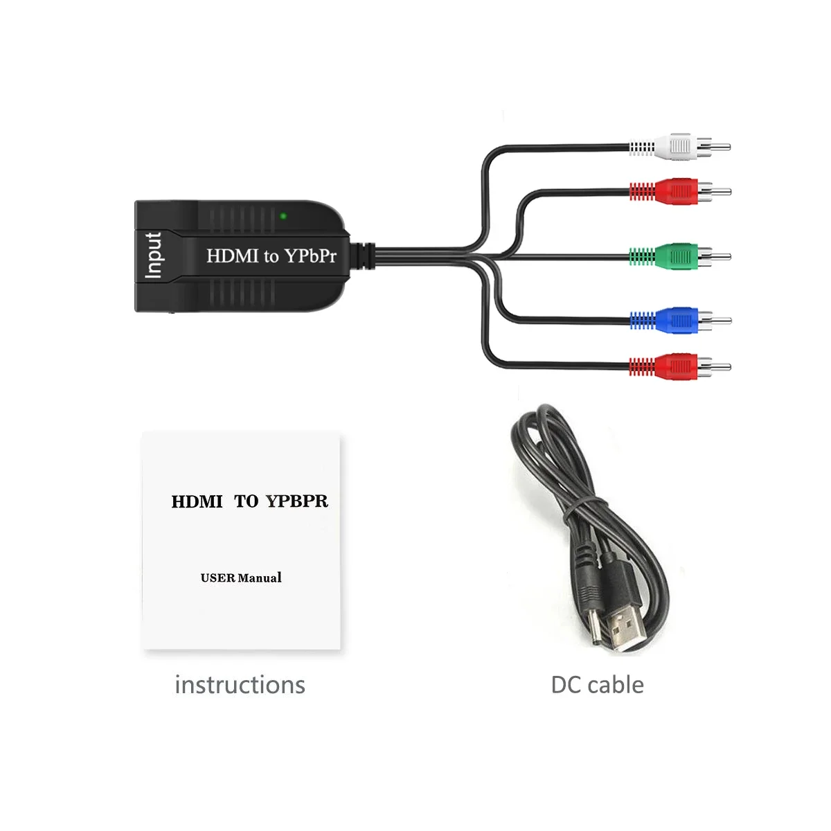 Komponent HDMI na Ypbpr Adapter konwertera Ypbpr 5RCA RGB Wyjście audio R/L i konwerter wideo i audio Ypbpr na HD 1080P