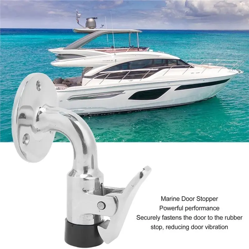 FSTE-Marine Grade 316 Stainless Steel 90° Door Holder, Door Stopper Catch Set, Punch-Free For Boat, Yacht& Ship Door Fixer