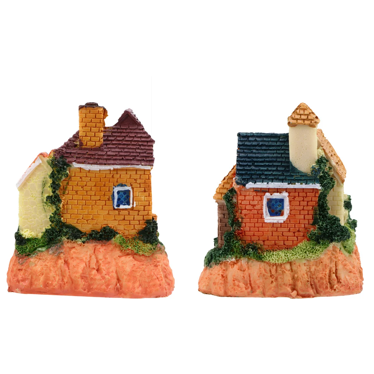 

2Pcs Mini Resin Decoration Delicate Desktop Handicraft Home Office Shelf Ornament Micro Landscape Garden