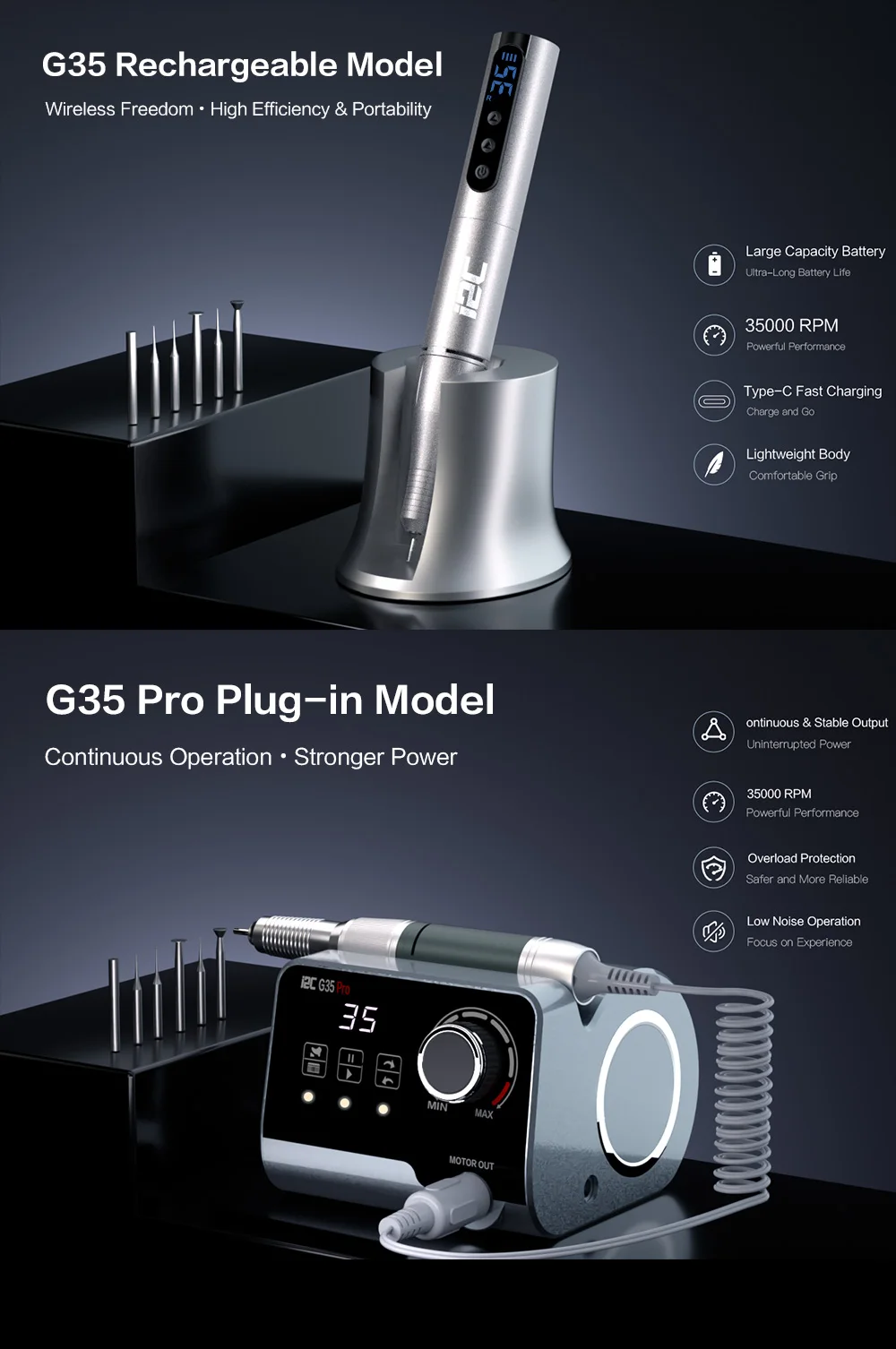 

I2C G35 Pro Precision Grinding Machine for IC Chip Solder Joint Polishing Shield Cutting, G35 Portable Recharging Grinder Pen