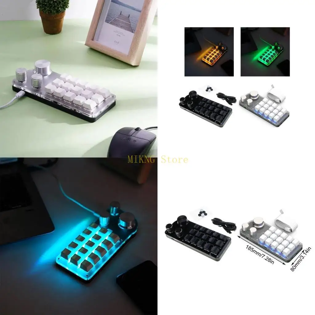 

Mini Macropad RGB Programmable Macro Keyboard 3 Knobs Gaming Keyboard 15 best sale