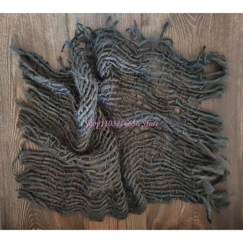 R6FD Photography Props Blanket for Baby Newborn Infant Hand-weaving Burlap Backdrop Props Cozy Photo Party Supply