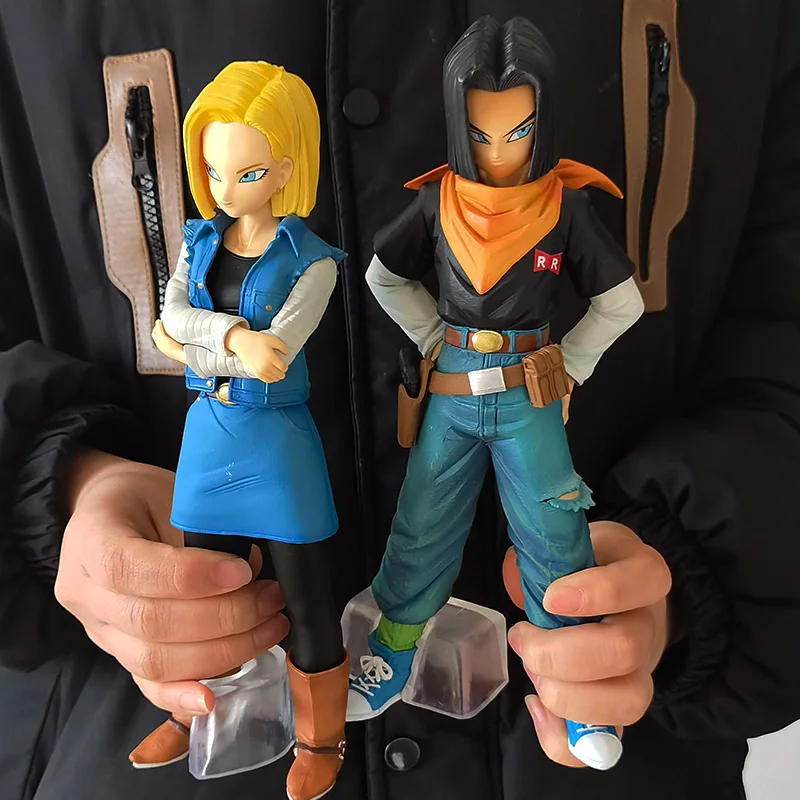 22cm Dragon Ball Z Anime Figure Android 17 18 Action Figures Cartoon Collection Model Toys For Children Christmas Gifts