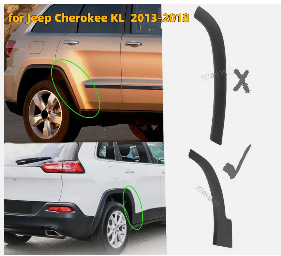 Rear Wheel Arch Trim for Jeep Cherokee KL 2013 -2018 Wheel Arch Molding Replace Exterior Car Accessories Flare Fender 1UU89RXFAC