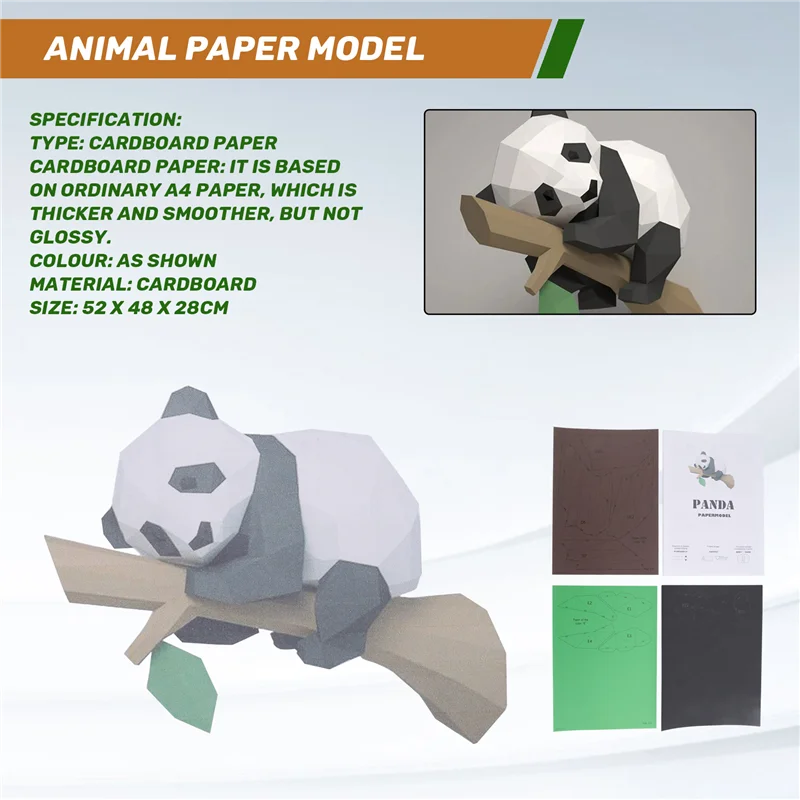 ABXF-3D Animal Paper Model,Pan - đánh giá và giá Kids Education Wallpaper