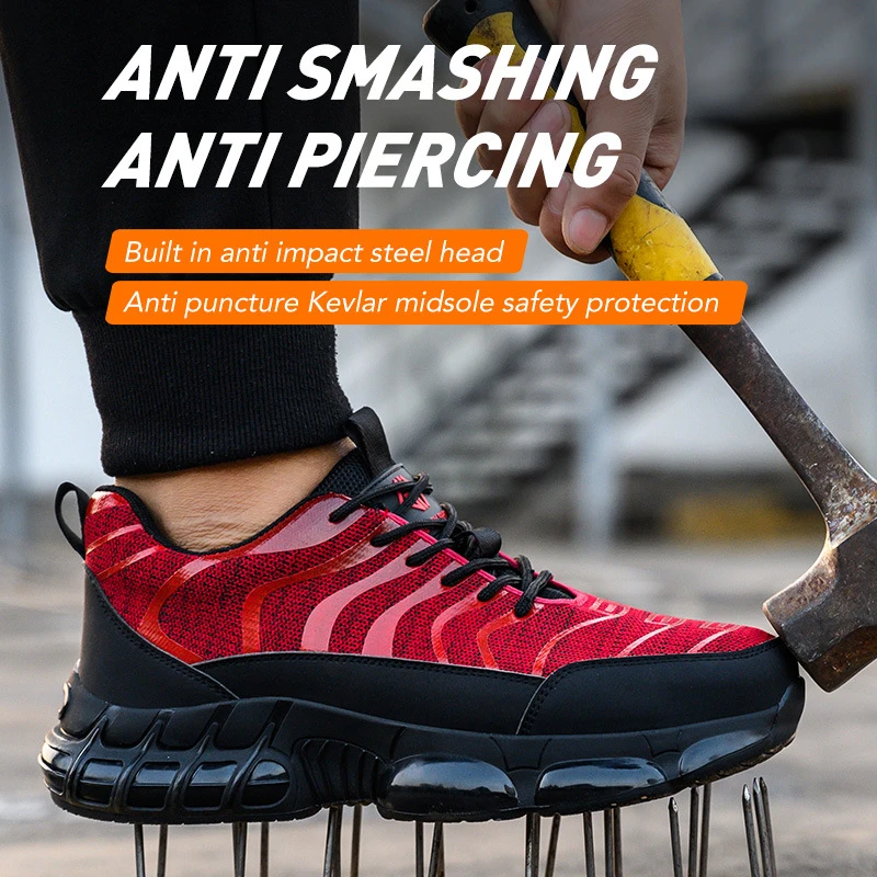 Breathable Lightweight Safety  - Men'S Shoes For Work recension och pris
