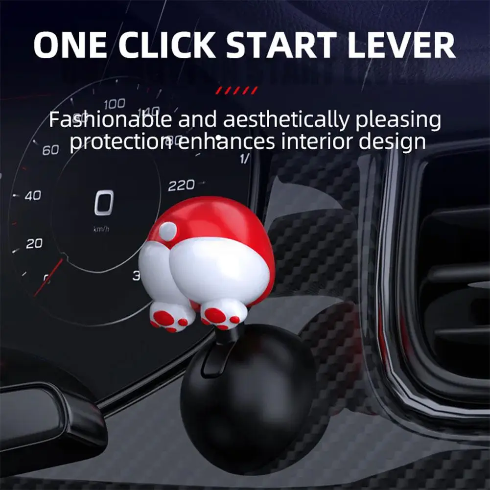 Car One Click Start Lever Ignition Start Stop Switch Diameter 41mm Decoration Button Cover Push Protection One Start Button S6G1