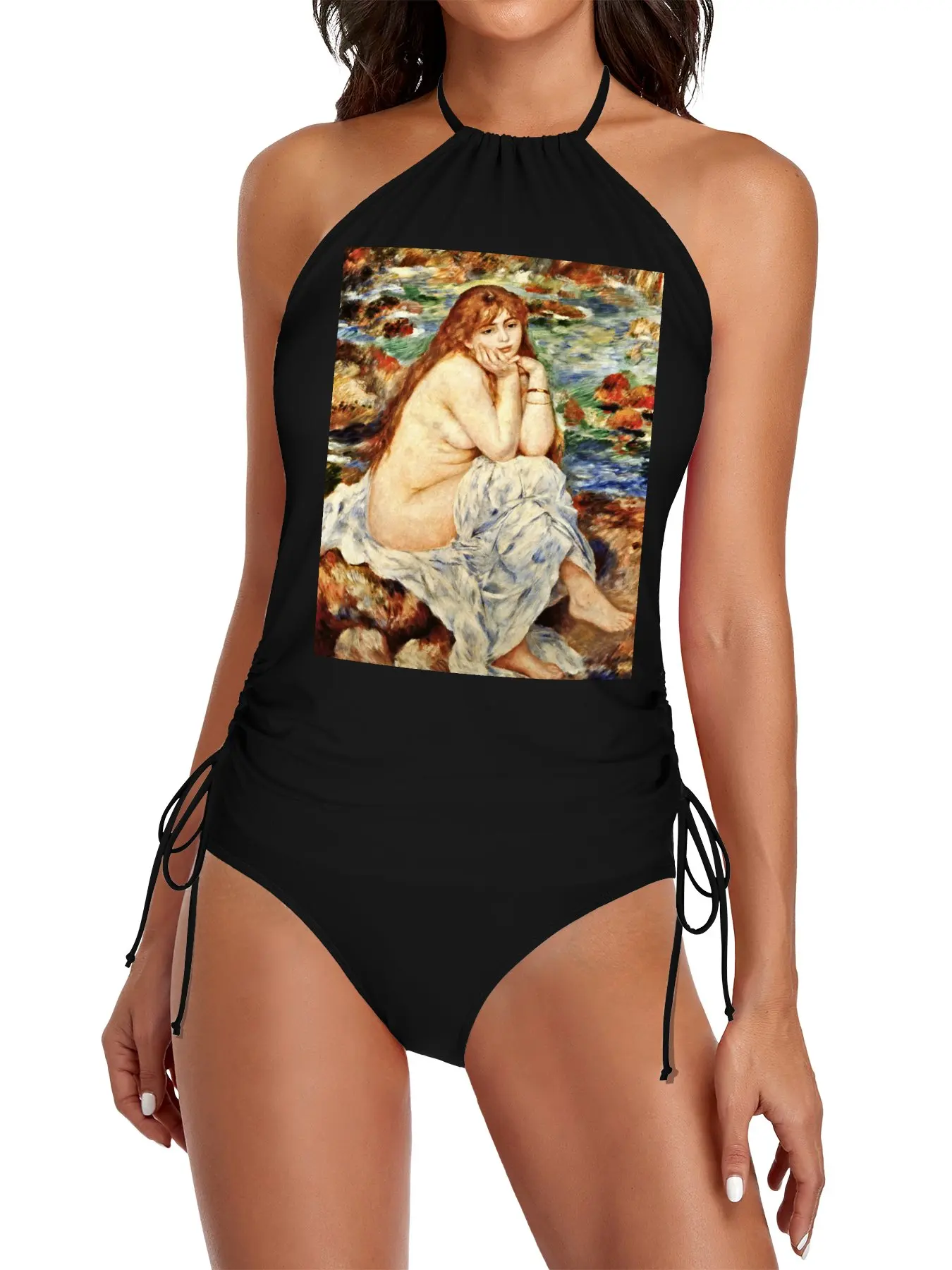 

Auguste Renoir - Bather Seated On A Sand Bank Split Swimsuit Set Clothing female beach dresses woman Bikini women