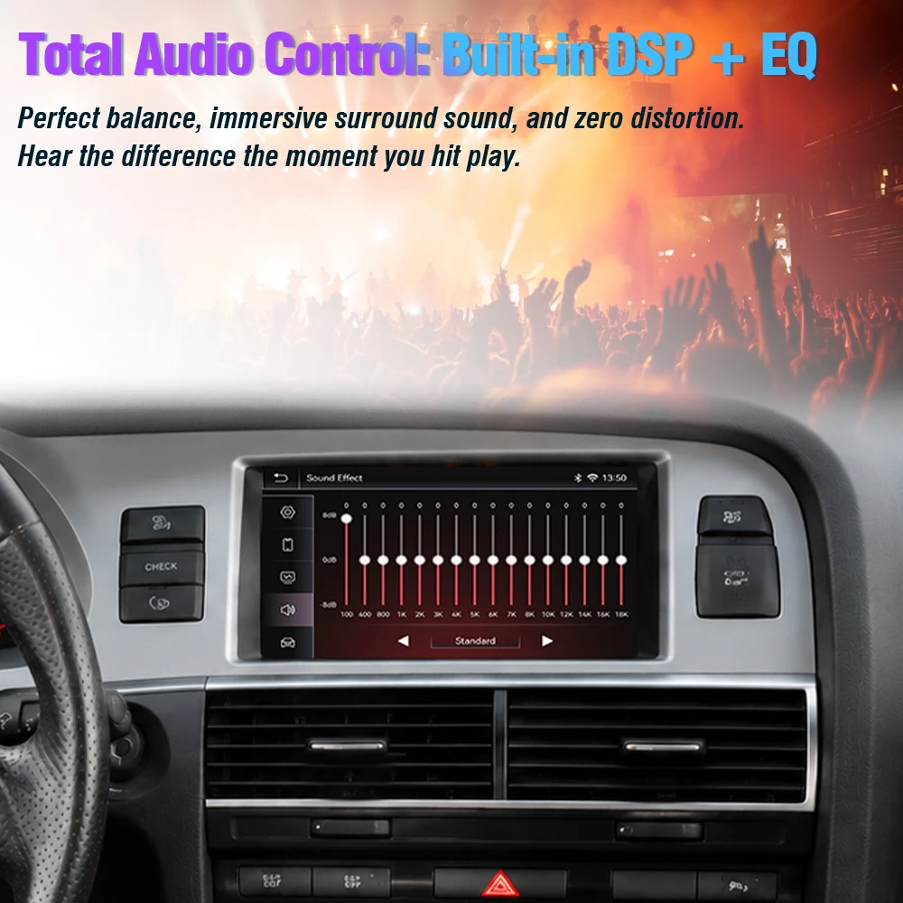 AUTOTOP Radio Multimedia para Auto Audi A6 C6 4F Q7 4L 2005-2015, Pantalla Táctil Suave de 7 Pulgadas con Linux, CarPlay Inalámbrico, Android Auto, Reproductor de Video Estéreo, Aplicación YouTube Integrada, DSP, Siri, Control del Volante, Navegación con AMI, AUX, Micrófono, Cable, Plug and Play 5