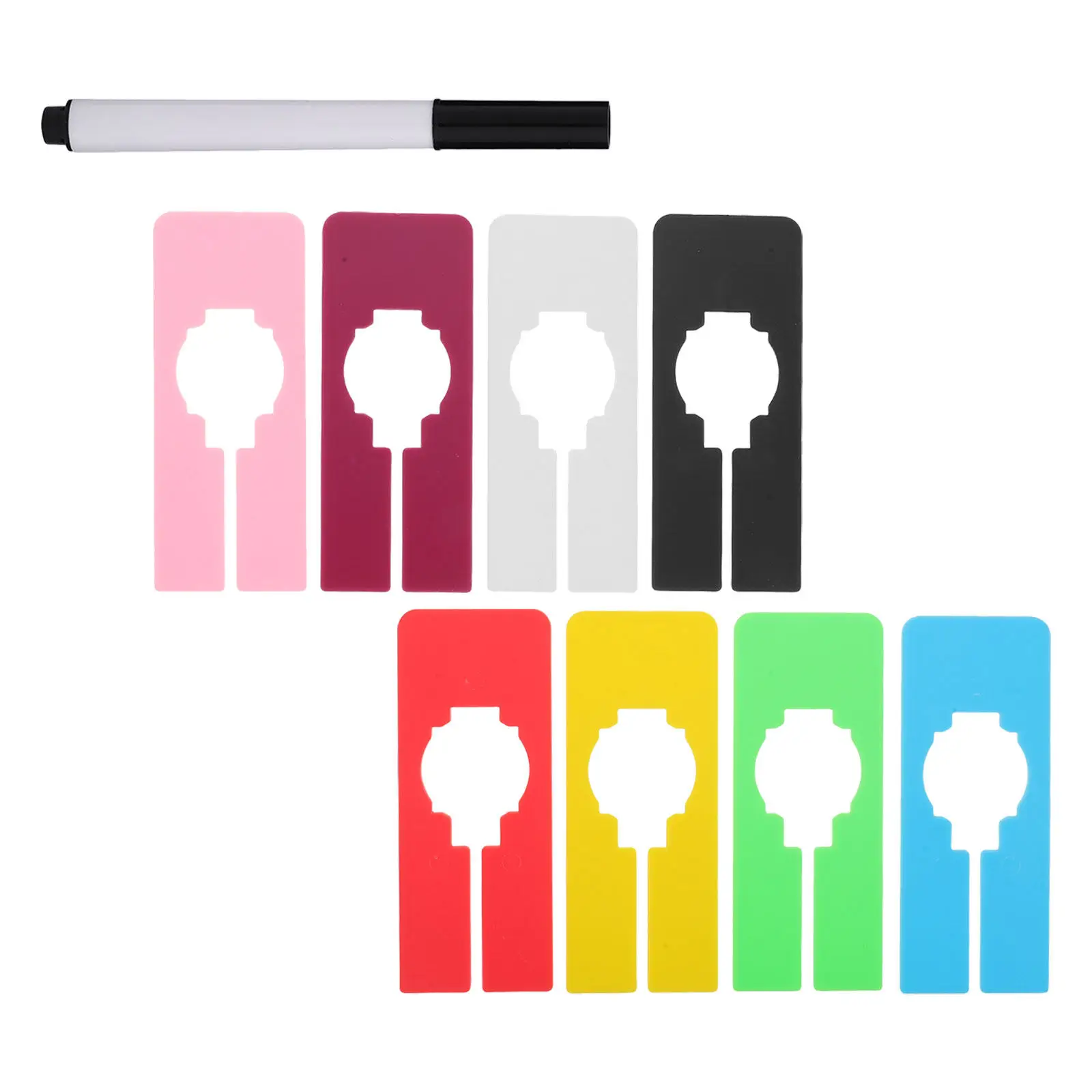 9Pcs Multi-Functional Plastic Hanger Dividers Writable Closet Organizer Tags for Clothes Sorting Labeling and Categorizing