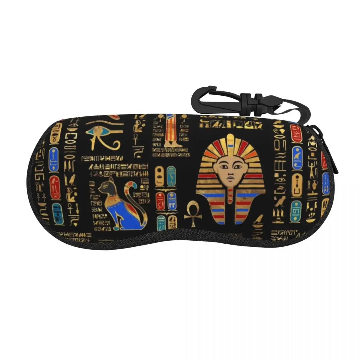 Custom Egyptian Hieroglyphs And Deities Glasses Case Stylish Ancient Egypt Art Shell Eyeglasses Case Sunglasses Box