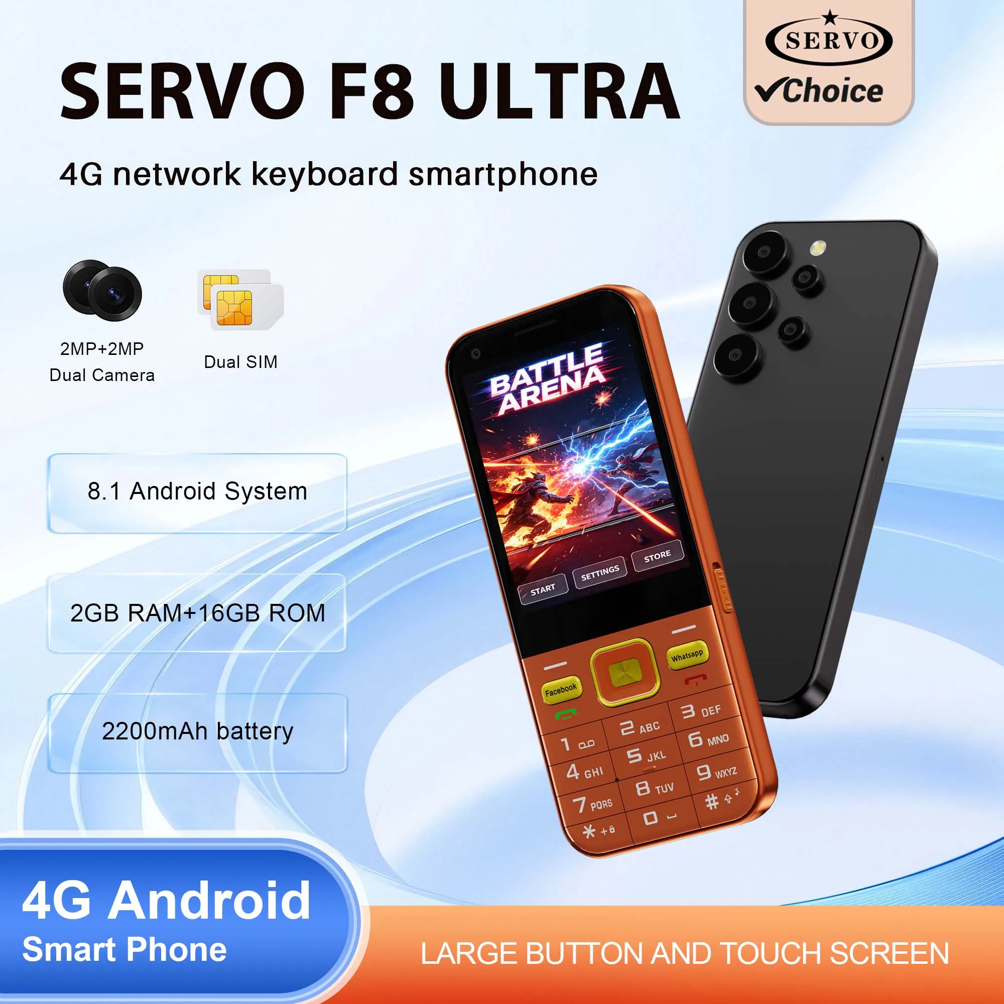 SERVO F8 Ultra Keyboard Android Smartphone 2.8