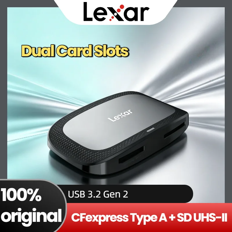 Lexar Professional CFexpress Type A SD Card Reader 2 in 1 USB 3.2 Gen 2 10Gbps Type C for 8K Video Transfer 900MB s Max