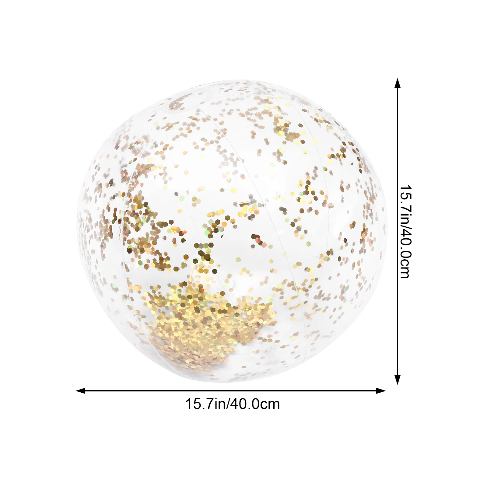 Pelota de playa de 3 uds., juguete inflable de agua con lentejuelas de PVC, fácil de llevar, ahorro de espacio, pelota de juguete de Color brillante para fiesta en la playa
